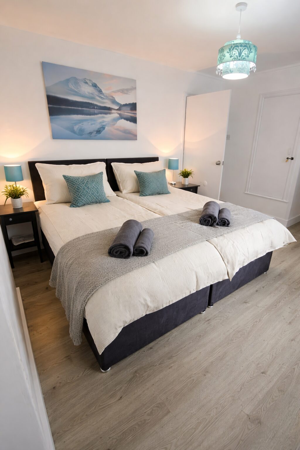 The main bedroom at Wor Canny Hyem, dog friendly accommodation in County Durham